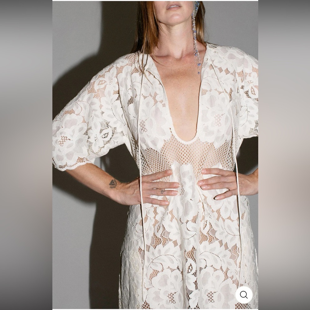 SOLD 🩷MR. LARKIN LOLA Dress Elegant | Creamy Lace Maxi Dress - Picture 3 of 12